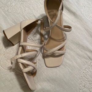 Ann Taylor Beige Open-Toe Work Sandal